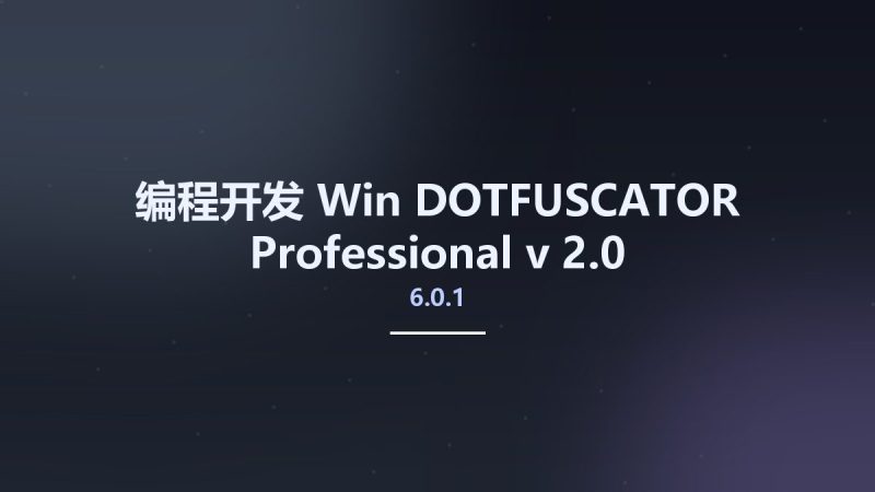 编程开发_Win_DOTFUSCATOR Professional v6.0.1 2.0资源下载地址_百度网盘迅雷BT-360自学网