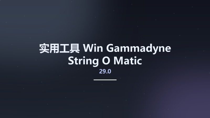 实用工具_Win_Gammadyne String-O-Matic 29.0资源下载地址_百度网盘迅雷BT-360自学网