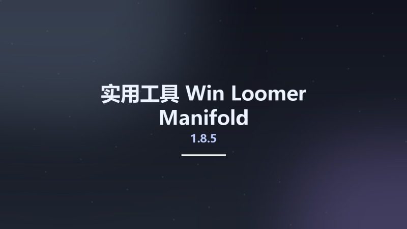 实用工具_Win_Loomer Manifold 1.8.5资源下载地址_百度网盘迅雷BT-360自学网