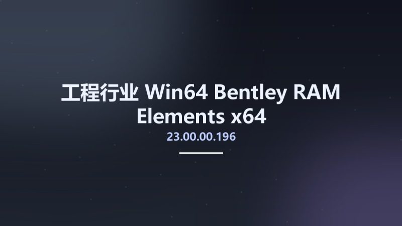 工程行业_Win64_Bentley RAM Elements 23.00.00.196 x64资源下载地址_百度网盘迅雷BT-360自学网