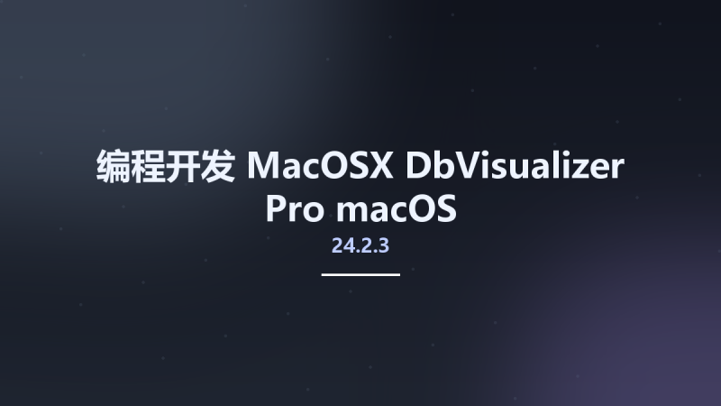 编程开发_MacOSX_DbVisualizer Pro 24.2.3 macOS资源下载地址_百度网盘迅雷BT-360自学网
