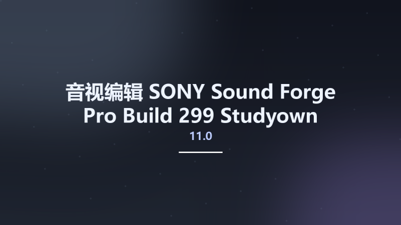 音视编辑__SONY Sound Forge Pro 11.0 Build 299 Studyown资源下载地址_百度网盘迅雷BT-360自学网