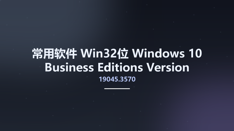 常用软件_Win32位_Windows 10 Business Editions Version 22H2 October 2023 Build 19045.3570 MSDN x86资源下载地址_百度网盘迅雷BT-360自学网