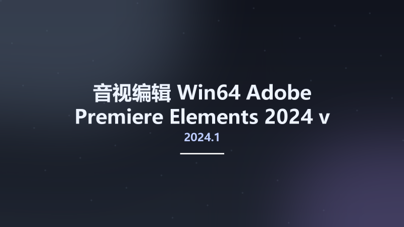 音视编辑_Win64_Adobe Premiere Elements 2024 v24.0.0.242 Multilingual x64资源下载地址_百度网盘迅雷BT-360自学网