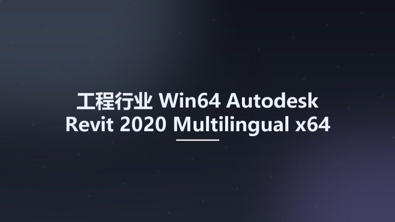 工程行业_Win64_Autodesk Revit 2020 Multilingual x64资源下载地址_百度网盘迅雷BT-360自学网