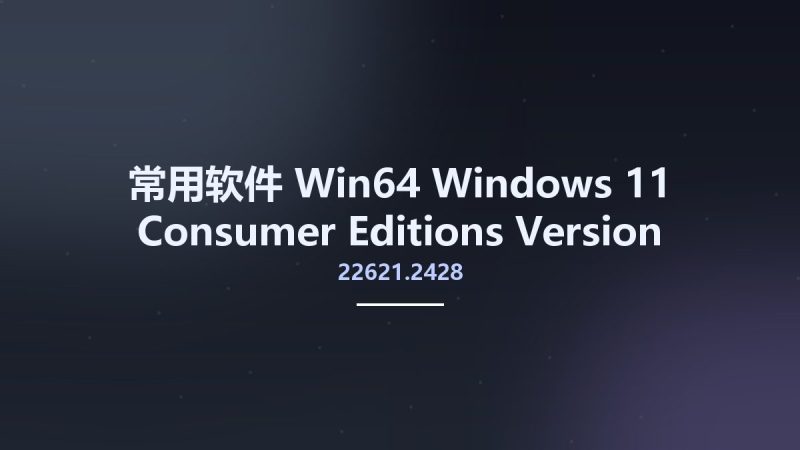 常用软件_Win64_Windows 11 Consumer Editions Version 22H2 October 2023 Build 22621.2428 MSDN x64资源下载地址_百度网盘迅雷BT-360自学网
