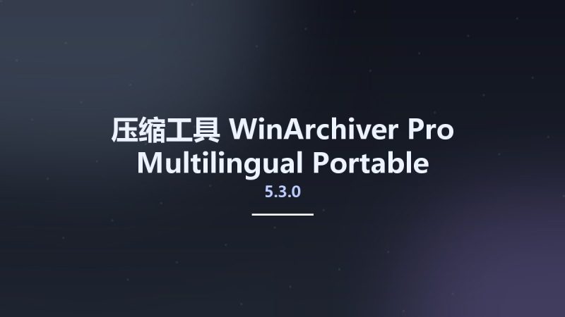 压缩工具__WinArchiver Pro 5.3.0 Multilingual Portable资源下载地址_百度网盘迅雷BT-360自学网