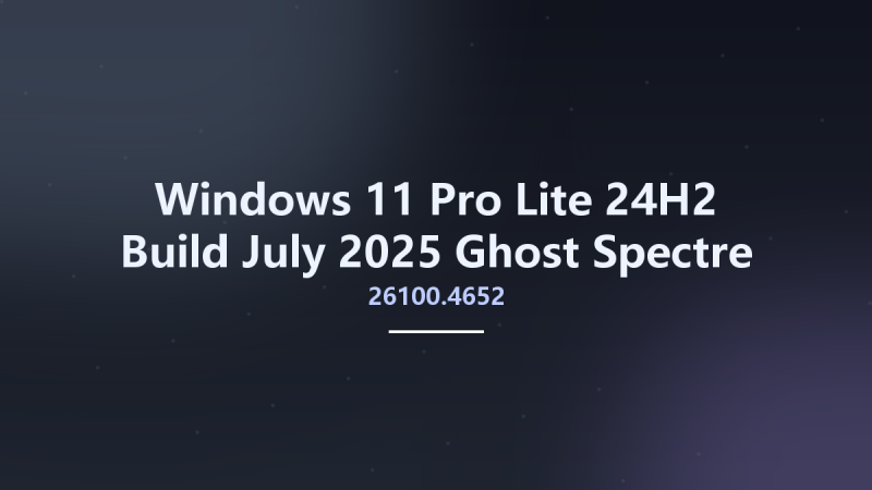Windows 11 Pro Lite 24H2 Build 26100.4652 July 2025 Ghost Spectre x64 - WPE Bootable资源下载地址_百度网盘迅雷BT-360自学网