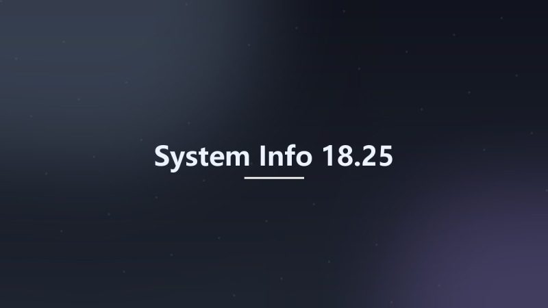 System Info 18.30-360自学网