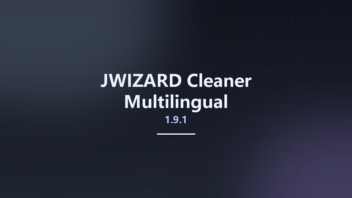 JWIZARD Cleaner 1.9.5