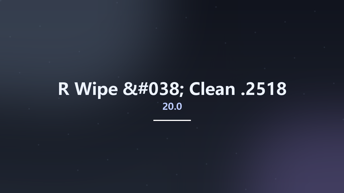 R-Wipe & Clean 20.0.2513资源下载地址_百度网盘迅雷BT