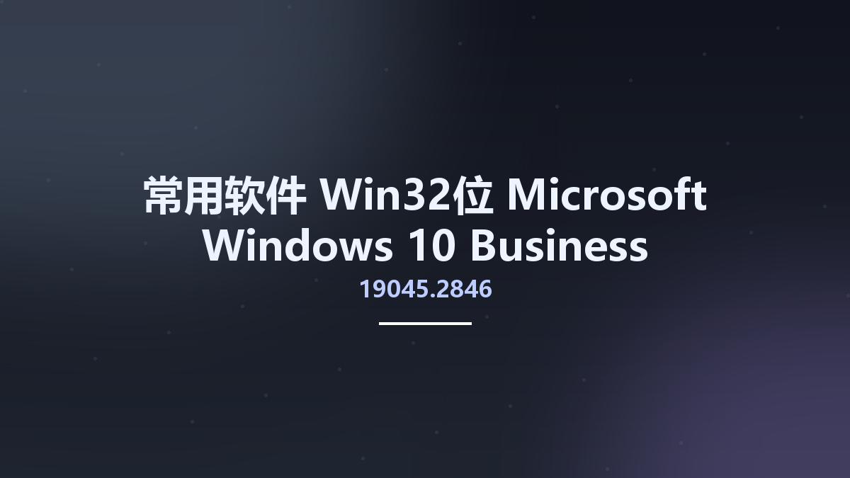 常用软件_Win64_Microsoft Windows 10 Business Editions Version 22H2 Updated April 2023 Build 19045.2846 MSDN x64资源下载地址_百度网盘迅雷BT