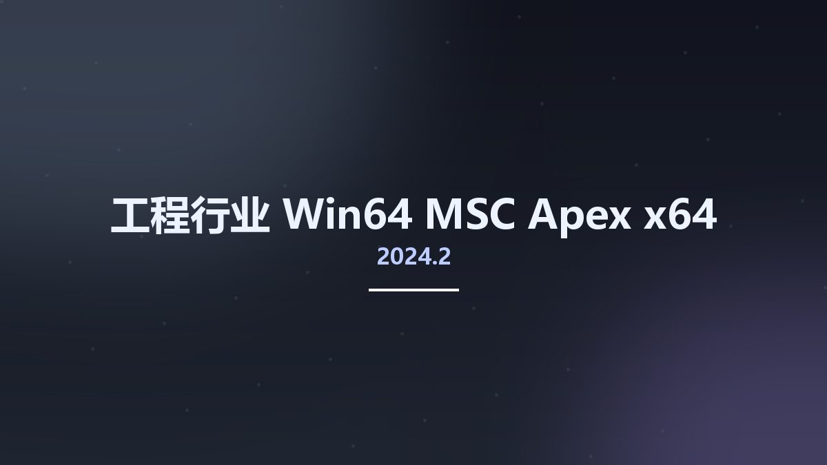 工程行业_Win64_MSC Apex 2024.2 x64资源下载地址_百度网盘迅雷BT